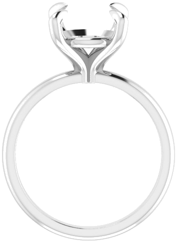 14K White  10 mm Round Solitaire Engagement Ring Mounting (2)