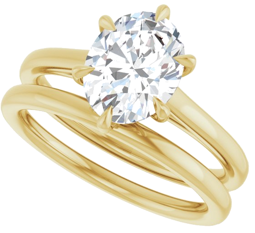Sužadėtuvių Žiedas „Claw-Pong“ 14k yellow gold Oval 9mm x 7mm (10)