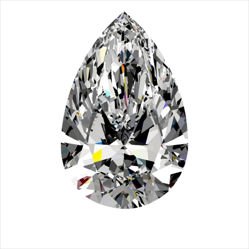 0.37 carat F-VVS2 Natūralus Pear Deimantas (1)
