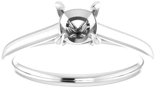 14K White  5 mm Cushion Solitaire Engagement Ring Mounting (3)