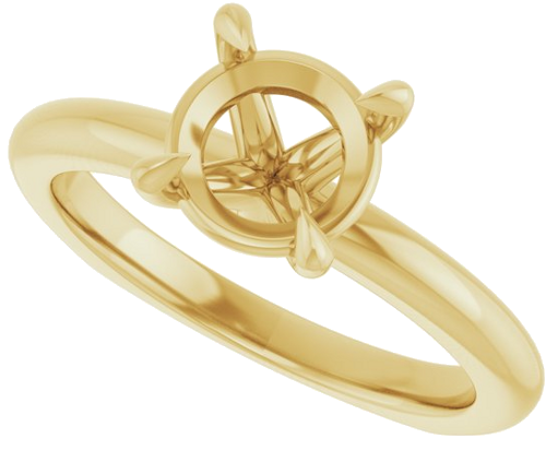 Sužadėtuvių Žiedas „Claw-Prong Euro Shank“ 14k yellow gold Round 7.4mm (5)