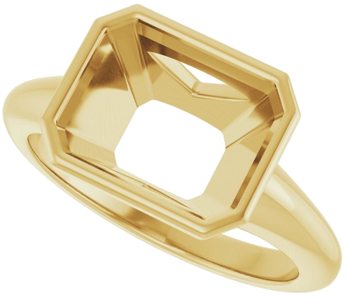 Sužadėtuvių Žiedas „Bezel-Set Solitaire“ 10k yellow gold Emerald 10mm x 8mm (5)