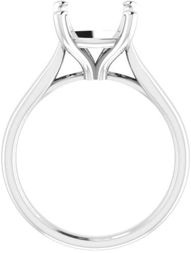 14K White 9 mm Cushion Engagement Ring Mounting (2)