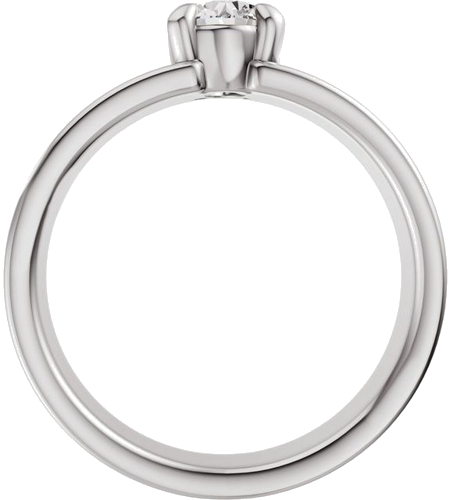 Sužadėtuvių Žiedas „Solitaire“ 14k white gold Oval 8.5mm x 6.5mm (2)