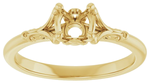 Sužadėtuvių Žiedas „Solitaire“ 14k yellow gold Round 5.2mm (3)