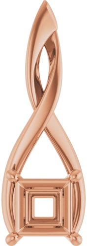 Pakabukas „Infinity-Inspired Solitaire“ 14k rose gold Square 6mm (1)