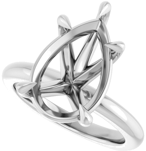 Sužadėtuvių Žiedas „Claw-Prong Euro Shank“ 14k white gold Pear 15mm x 10mm (5)