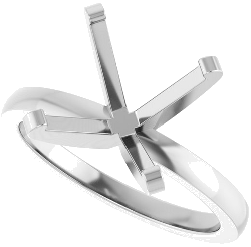 14K White 11 mm Round 4-Prong Engagement Ring Mounting (5)