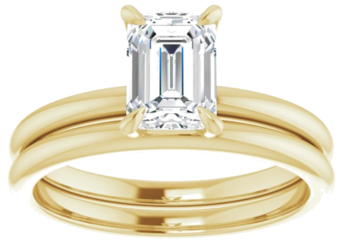 14K Yellow  7x5 mm Emerald Solitaire Engagement Ring Mounting (8)