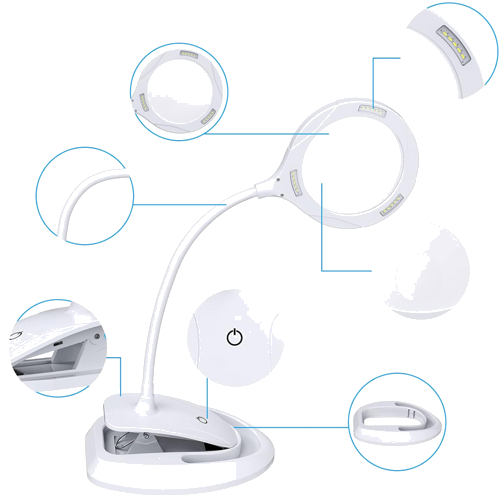 Desktop Magnifying Glass Lamp 5x, 10x (3)