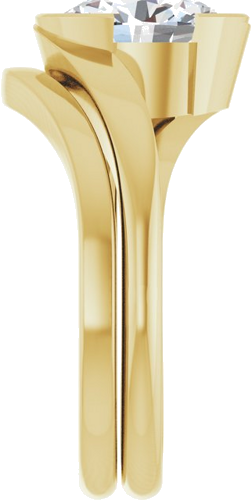 Sužadėtuvių Žiedas „Half-Bezel Solitaire“ 14k yellow gold Oval 9mm x 7mm (9)