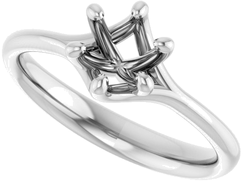 Sužadėtuvių Žiedas „Solitaire“ 585 Baltojo Aukso Round 5.8mm (5)