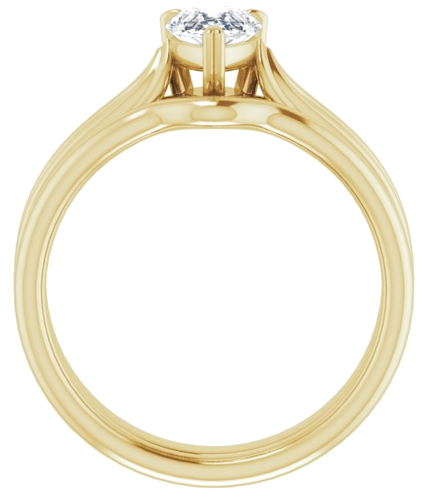 Sužadėtuvių Žiedas „Solitaire“ 585 Geltonojo Aukso Pear Shape 7mm x 5mm (7)