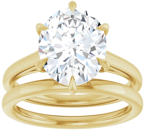 Sužadėtuvių Žiedas „Claw-Pong“ 14k yellow gold Oval 11mm x 9mm (8)