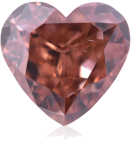 0.24 carat Fancy Deep Orangey Pink-SI1 Natūralus Heart Deimantas (1)