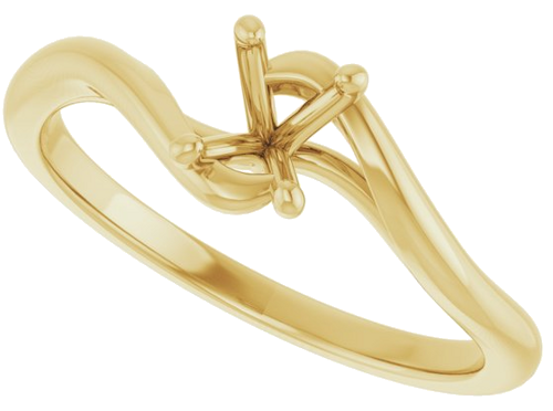 Sužadėtuvių Žiedas „Bypass“ 14k yellow gold Oval 6mm x 4mm (5)