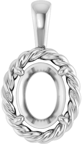 Pakabukas „Rope Solitaire Charm“ 925 Sidabro Oval 9mm x 7mm (1)