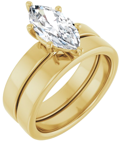 Sužadėtuvių Žiedas „Solitaire“ 585 Geltonojo Aukso Marquise 12mm x 6mm (6)