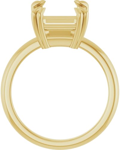 Sužadėtuvių Žiedas „Double Claw-Prong Solitaire“ 14k yellow gold Emerald 11mm x 9mm (2)