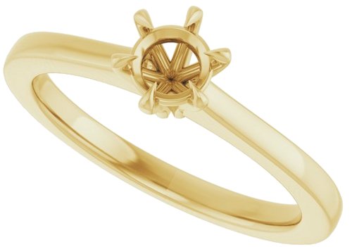 Sužadėtuvių Žiedas „Claw-Prong“ 10k yellow gold Round 4.8mm (5)