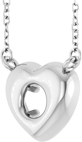 Pakabukas „Accented Heart“ 14k white gold Round 4.5mm (2)