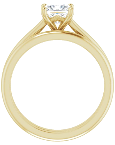 14K Yellow 5 mm Square Solitaire Engagement Ring Mounting (7)