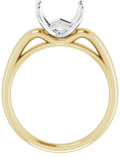 Sužadėtuvių Žiedas 14k yellow/white gold Oval 11mm x 9mm (2)