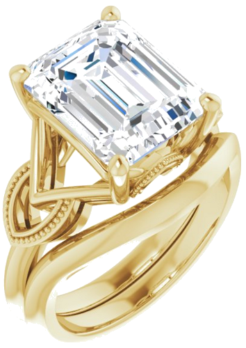Sužadėtuvių Žiedas „Solitaire“ 14k yellow gold Emerald 11mm x 9mm (6)