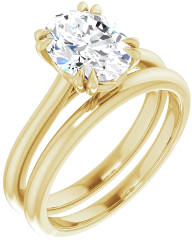 14K Yellow 9x7 mm Oval Solitaire Engagement Ring Mounting (6)