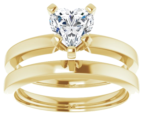 Sužadėtuvių Žiedas „Solitaire“ 585 Geltonojo Aukso Heart Shape 6mm (8)