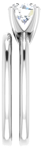 Sužadėtuvių Žiedas „Solitaire“ 585 Baltojo Aukso Round 6.5mm (9)