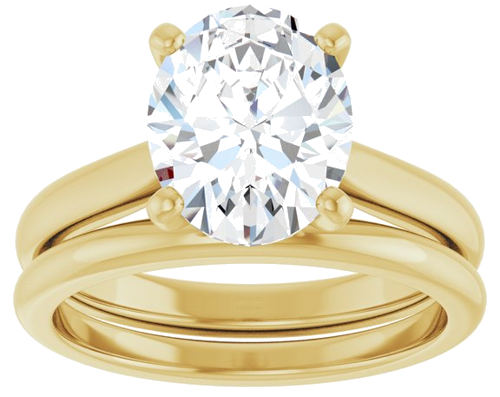 Sužadėtuvių Žiedas 14k yellow gold Oval 10mm x 8mm (8)