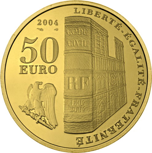 10 eurų Napoleono karūnavimas 2004 Prancūzija auksinė moneta (1)