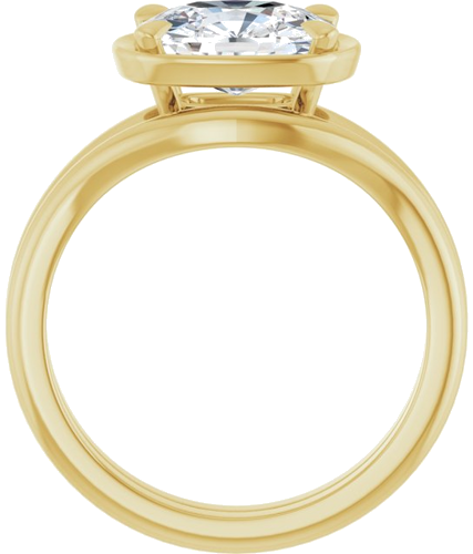 Sužadėtuvių Žiedas „Claw-Prong Solitaire Bezel-Style“ 14k yellow gold Elongated Cushion 9mm x 7mm (7)