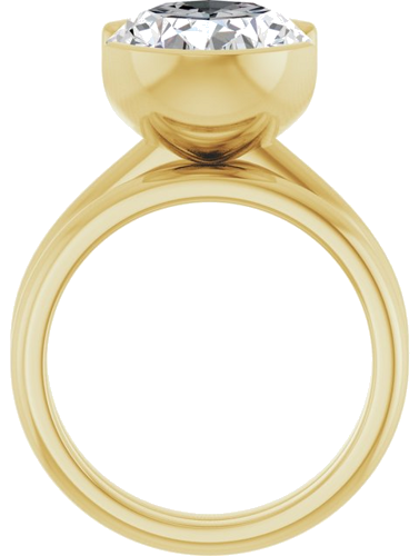 Sužadėtuvių Žiedas „Half-Bezel“ 14k yellow gold Oval 13mm x 11mm (7)