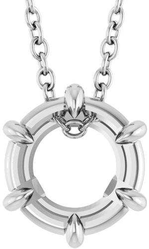 Pakabukas „Solitaire“ 585 Baltojo Aukso Round 7mm (1)