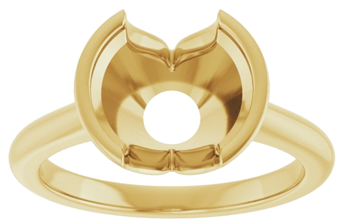 14K Yellow 9.4 mm Round Solitaire Engagement Ring Mounting (3)