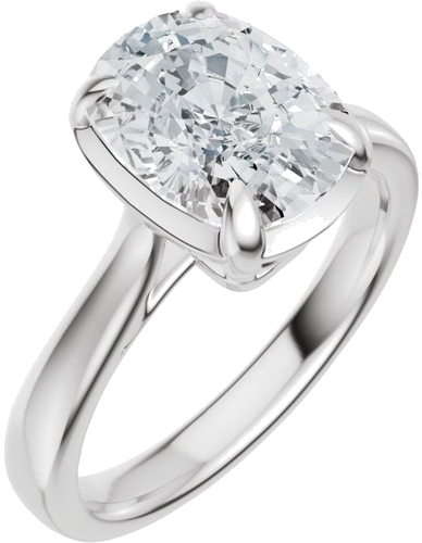 Sužadėtuvių Žiedas „Claw-Prong Solitaire Bezel-Style“ 14k white gold Elongated Cushion 12mm x 10mm (1)