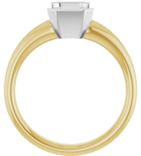 14K Yellow   White 8x6 mm Emerald Engagement Ring Mounting (2)