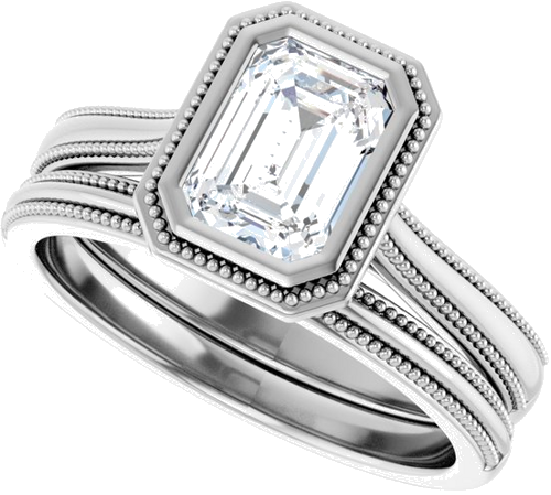 14K White 7x5 mm Emerald Solitaire Engagement Ring Mounting (10)