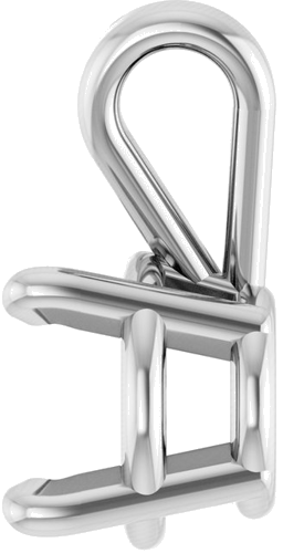 Pakabukas „Round 4-Prong Basket“ 14k white gold Round 6mm (3)