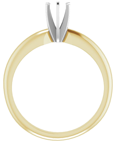 14K Yellow   White 4-4.1 mm Round 6-Prong Solitaire Ring Mounting (2)