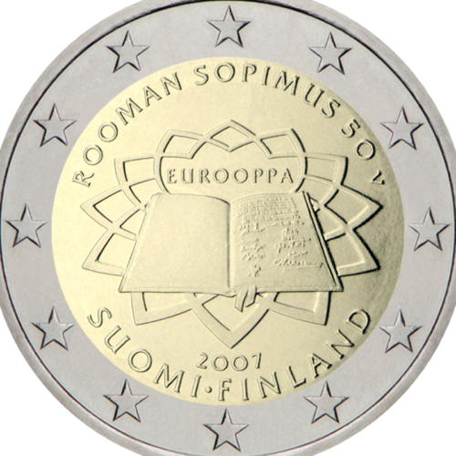 2007 Финляндия 50-летие подписания Римского договора монета 2 евро (2)
