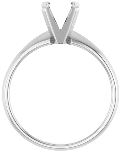 14K White 6.0-6.6 mm Round Solitaire Engagement Ring Mounting (2)