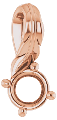 Pakabukas „Solitaire Feather“ 10k rose gold Round 4.1mm (1)
