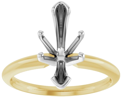 14K Yellow   White 13x6 mm Marquise Solitaire Engagement Ring Mounting (3)