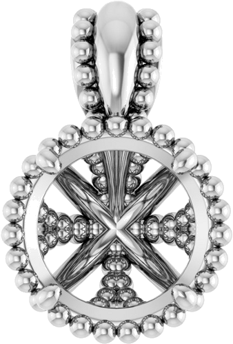 Pakabukas „Beaded“ 925 Sidabro Round 7mm (1)