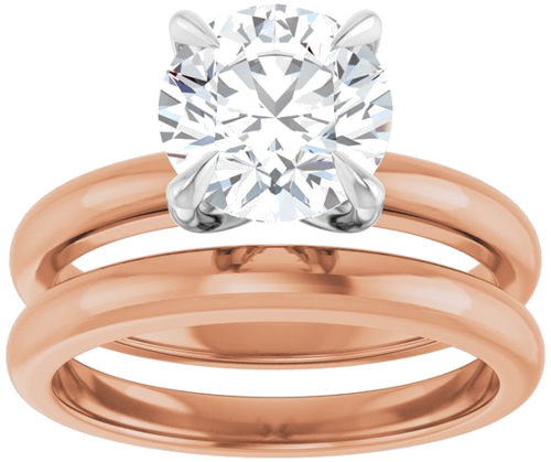 Sužadėtuvių Žiedas „Claw-Prong Solitaire“ 14k rose/white gold Round 8mm (8)