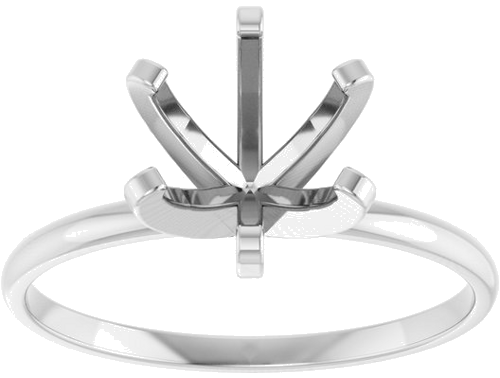 14K White 7.4 mm Round Solitaire Engagement Ring Mounting (3)