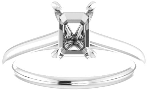 Sužadėtuvių Žiedas „Solitaire“ 585 Baltojo Aukso Emerald 7mm x 5mm (3)